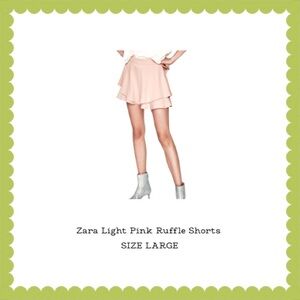 Zara Light Pink Layered Ruffle Shorts